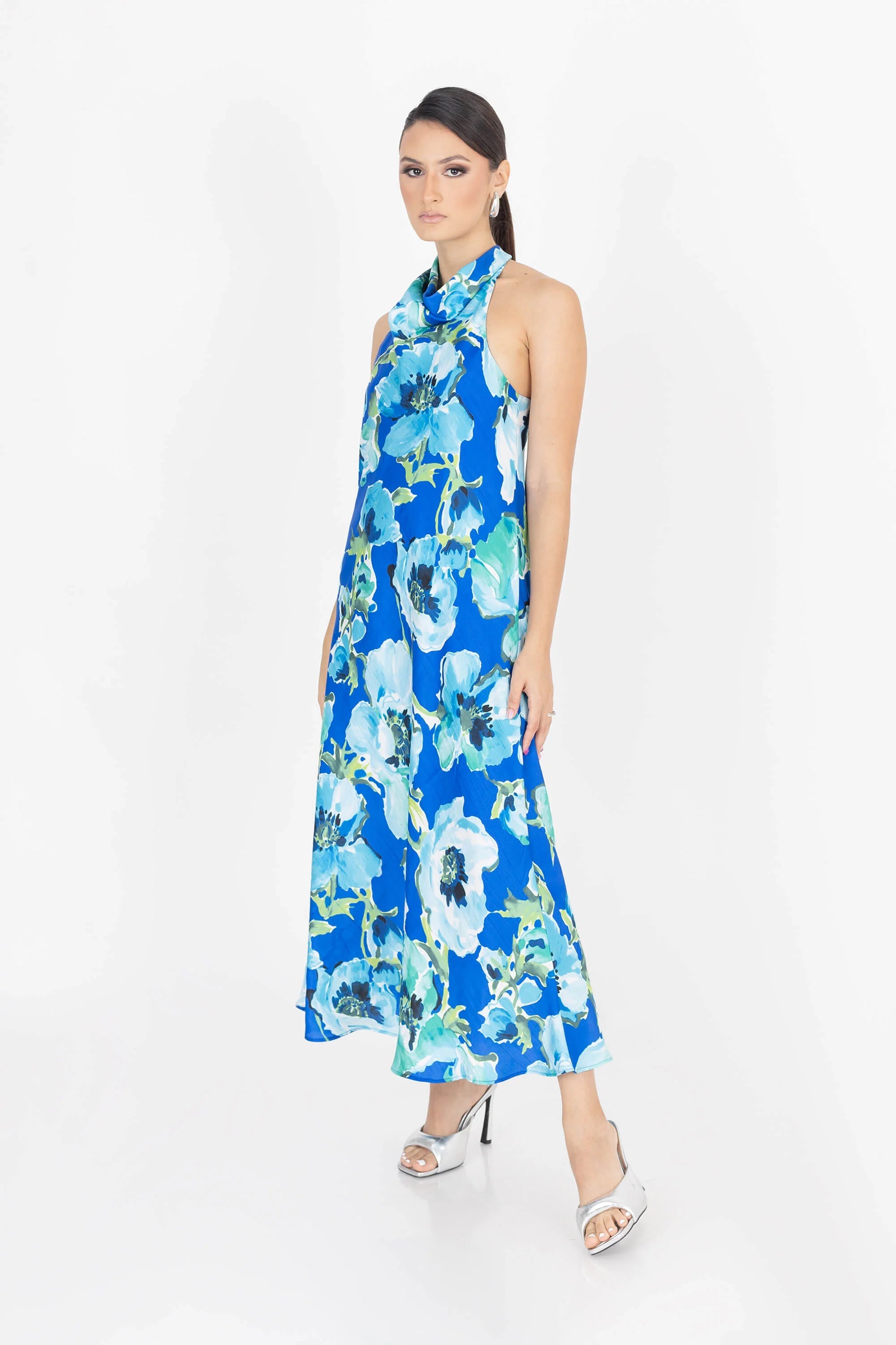 Aspen Floral Halter Vestido