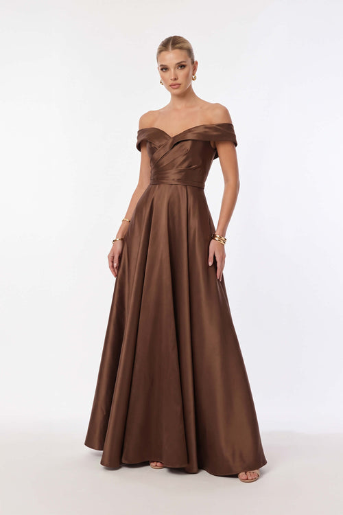 Lucia Off-Shoulder Sweetheart Vestido Fiesta 421116 CAF