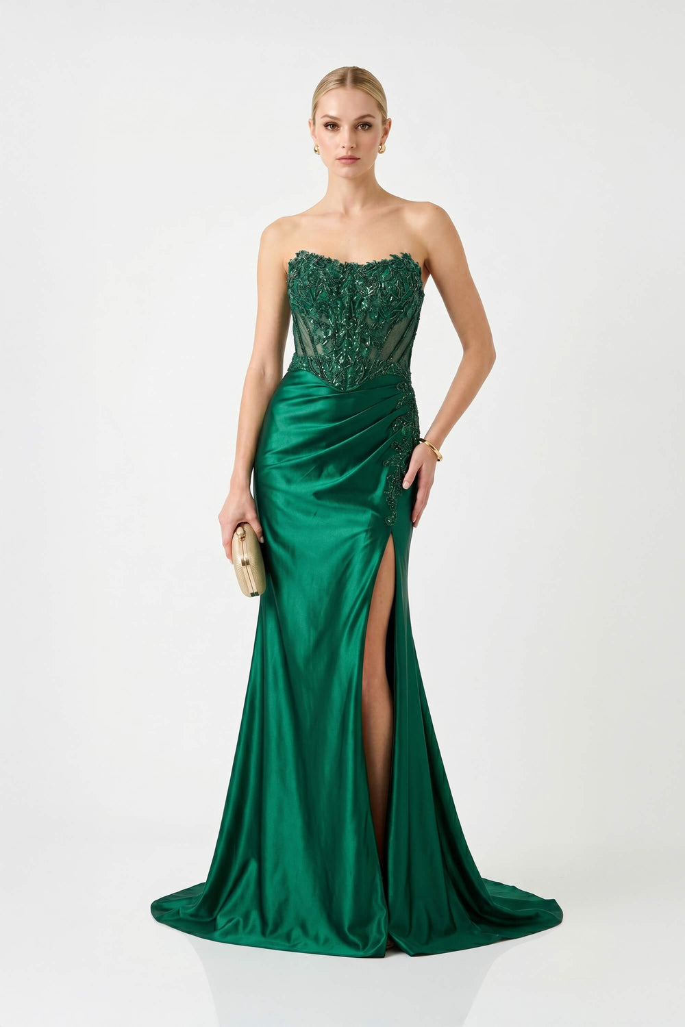 Nadia Sweetheart Slit Vestido Fiesta