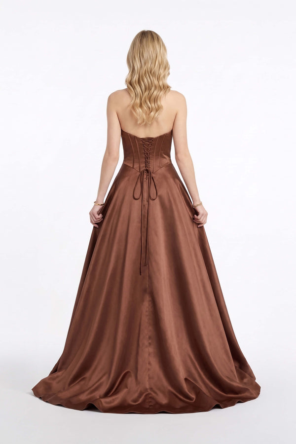 Victoria Corset Strapless Ballgown Vestido 421482 CAF