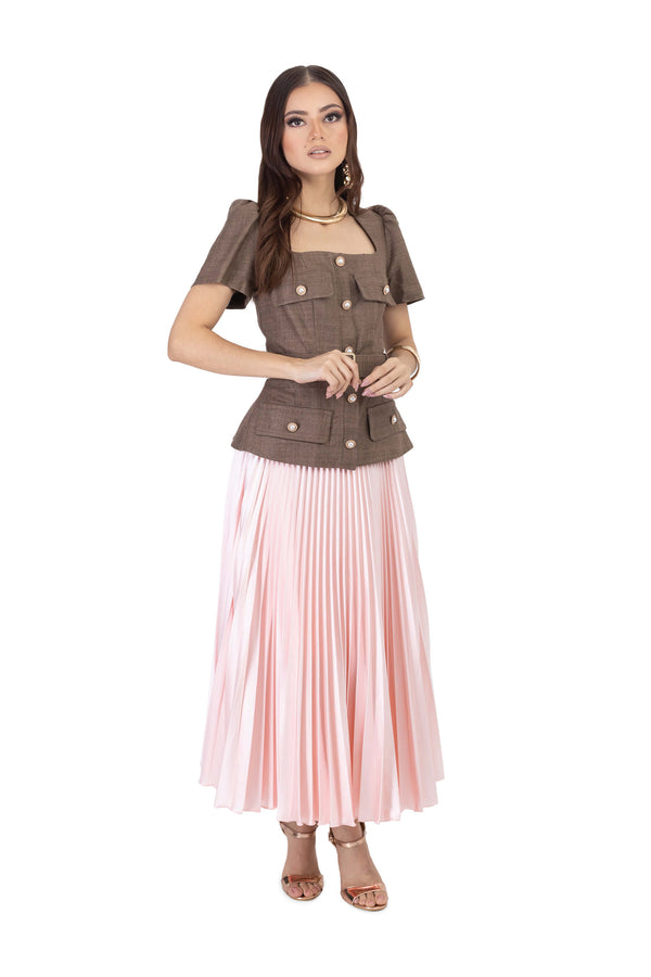 Anaís Pleated Midi Falda 541293