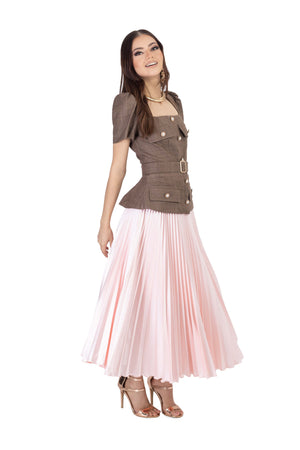 Anaís Pleated Midi Falda 541293