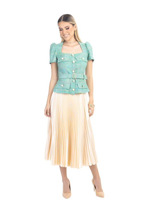 Anaís Pleated Midi Falda 541293