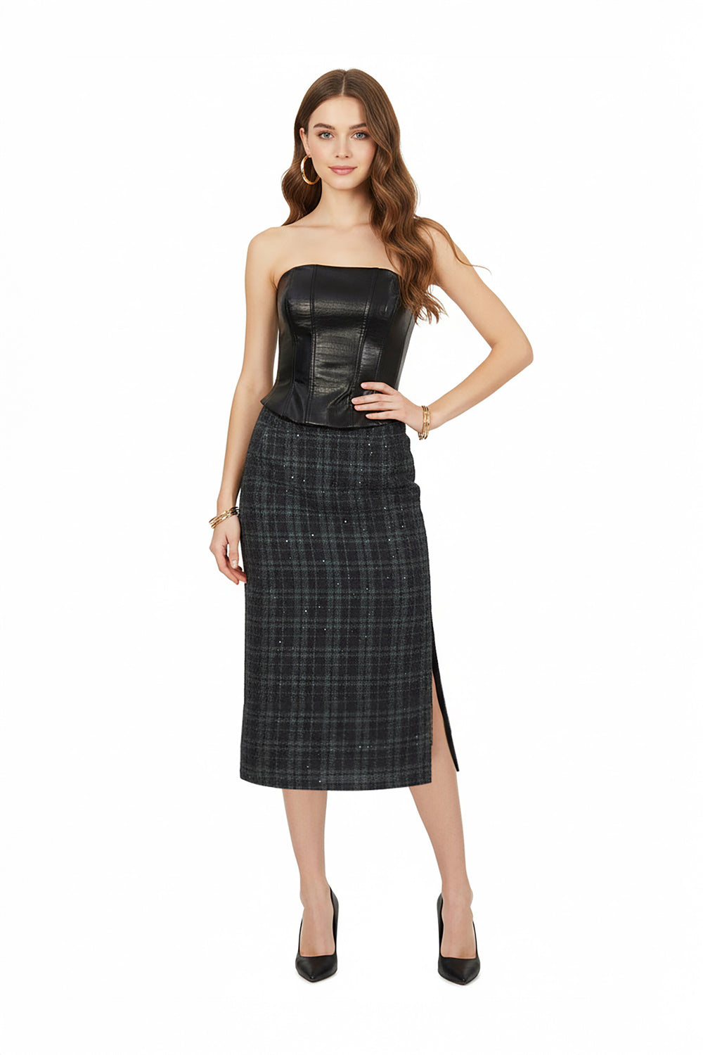 Victory Tweed Sequin Falda