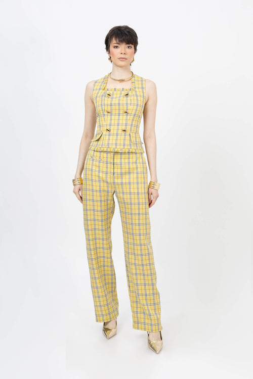 Nora Plaid Straight Pants 532120 AMA