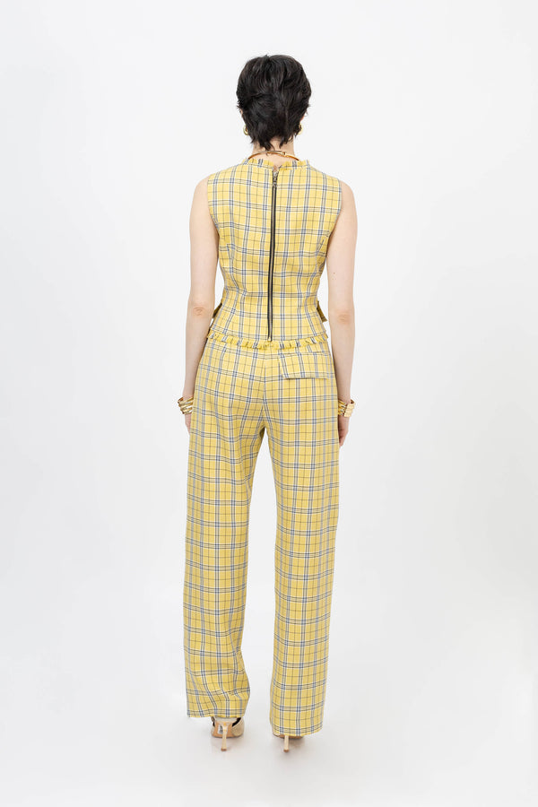 Nora Plaid Straight Pants 532120 AMA
