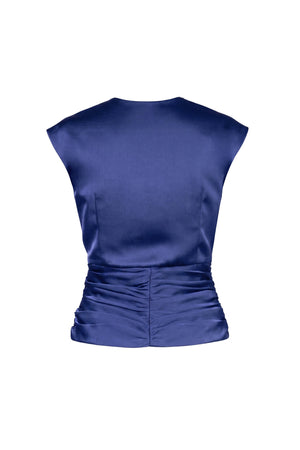 Sofia Ruched Zipper Keyhole Top 501553 MAR