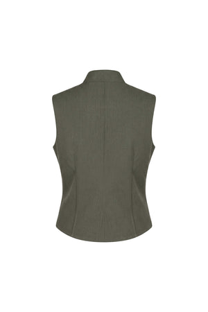 Mia High-Neck Buttoned Tailored Saco 501555 OLI
