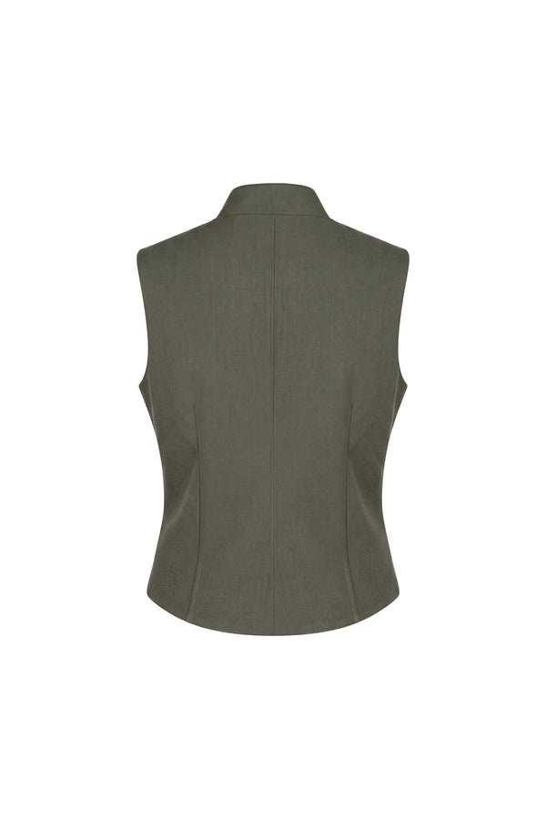 Mia High-Neck Buttoned Tailored Saco 501555 OLI