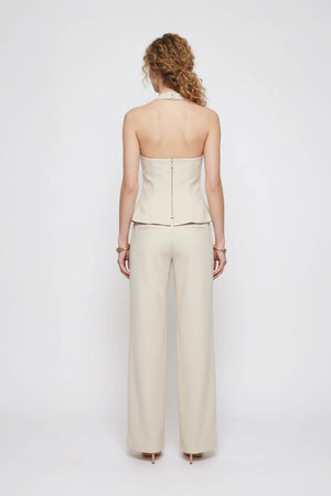 Olimpia Cuffed Wide-Leg Tailored Pantalón 532136 BEI