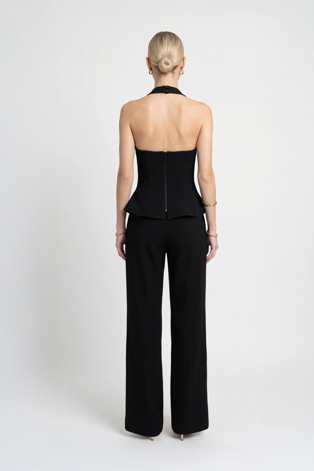 Olimpia Cuffed Wide-Leg Tailored Pantalón 532136 NEG