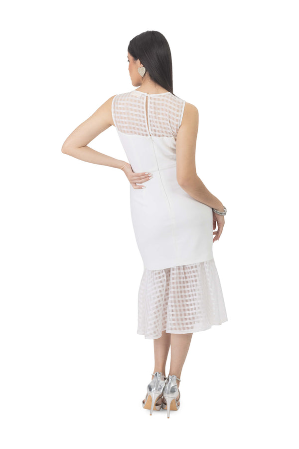 Faith Grid Mesh Vestido