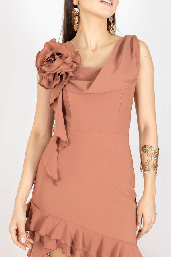 Lilly Ruffle Mini Vestido 525956