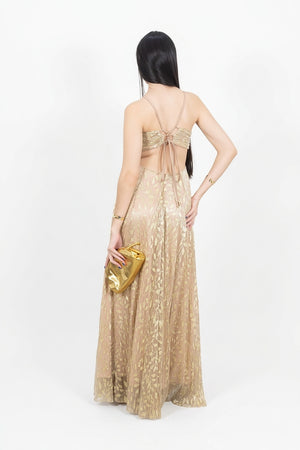 Zoey Plissé Maxi Vestido