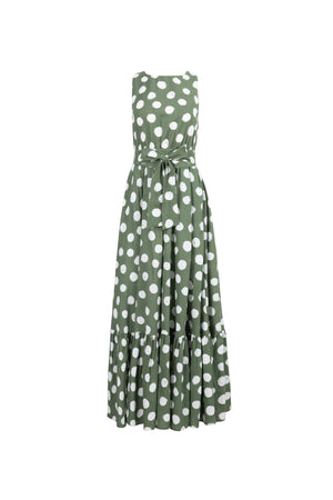 Olivia Halter-Back Tie-Waist Maxivestido 525986 VER