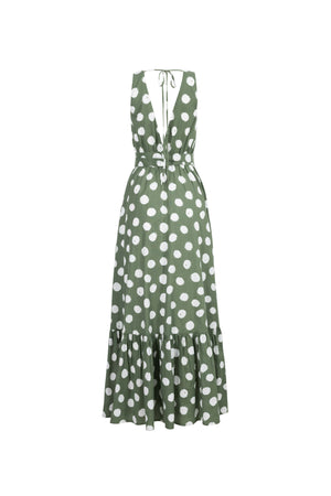 Olivia Halter-Back Tie-Waist Maxivestido 525986 VER