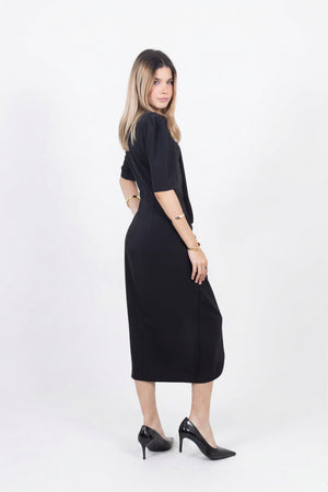 Noemi Drape Midi Vestido 525997