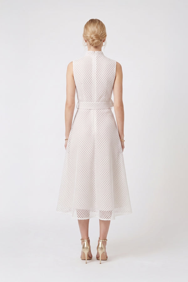 Cassandra Belted Sleeveless Midi Vestido 526032 HUE