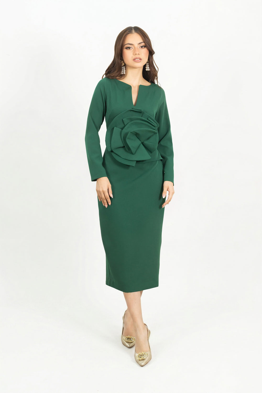 Belen 3D Rosette Vestido