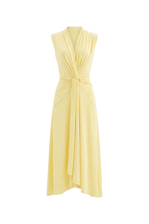 Adriana Draped Knot Sleeveless Midi Vestido 526155 PAJ