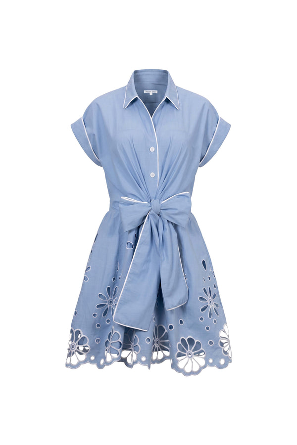 Alessia Embroidered Bow Shirt Vestido 526178 PER