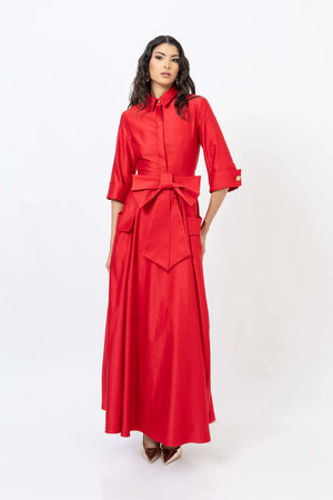 Valentina Maxi Bow Vestido