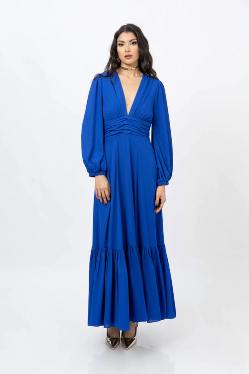 Hera V-Neck Maxi Vestido
