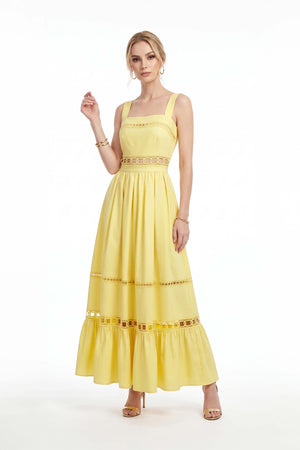 Victoria Cutout Lace Maxi Vestido 526280 AMA