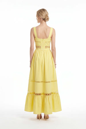 Victoria Cutout Lace Maxi Vestido 526280 AMA