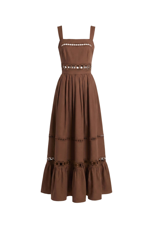 Victoria Cutout Lace Maxi Vestido 526280 CAF