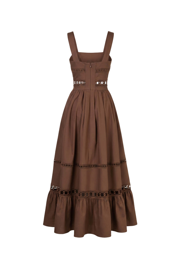 Victoria Cutout Lace Maxi Vestido 526280 CAF