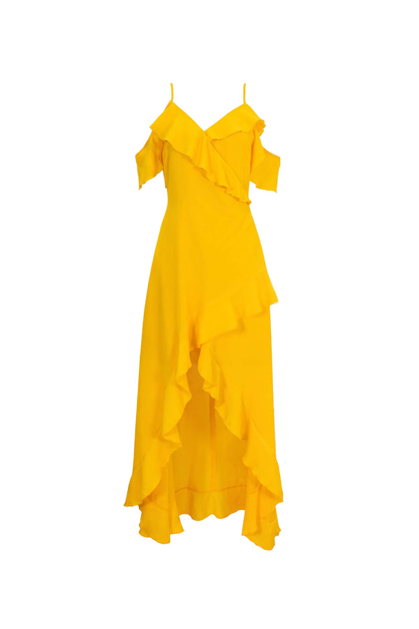 Nora Cold-Shoulder High-Low Vestido 526290
