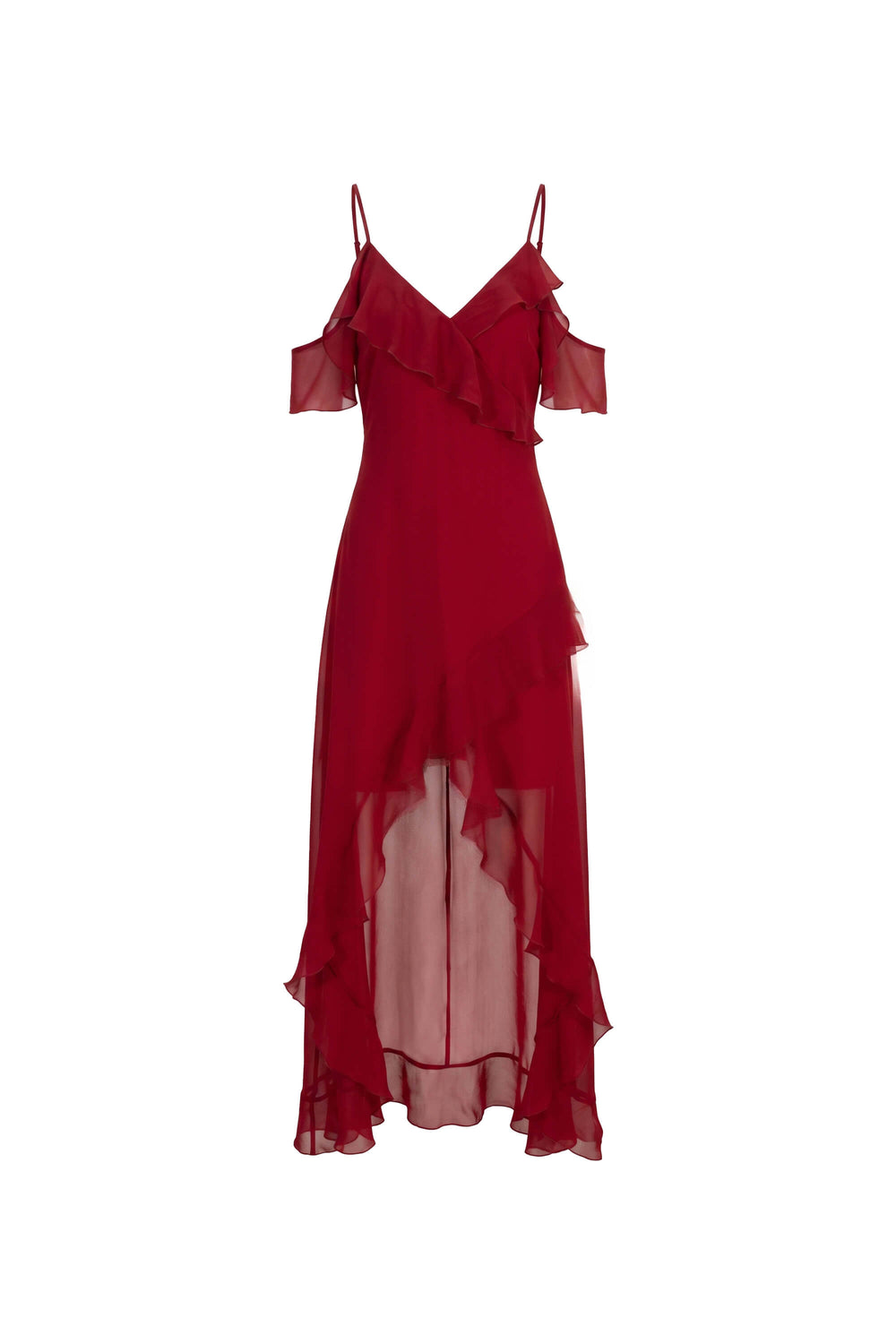 Nora Cold-Shoulder High-Low Vestido 526290