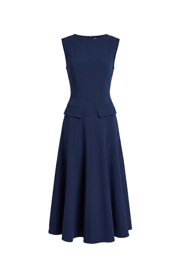 Gala Flap Pocket Midi Vestido 526304 MAR
