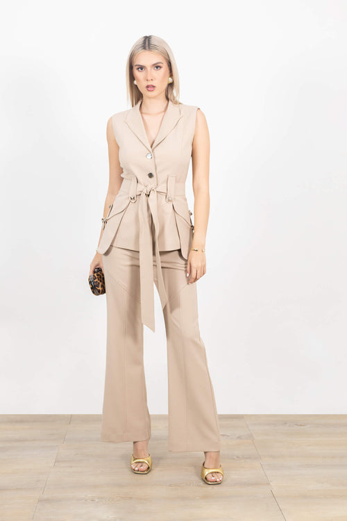 Kira Belted Tailored Chaleco 501467CAC