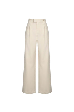 Olimpia Cuffed Wide-Leg Tailored Pantalón 532136 BEI