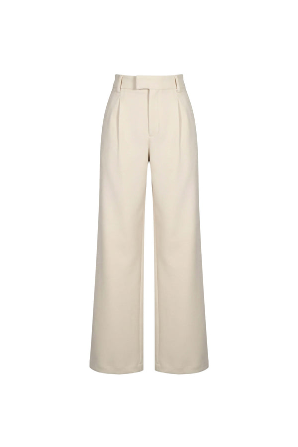 Olimpia Cuffed Wide-Leg Tailored Pantalón 532136 BEI