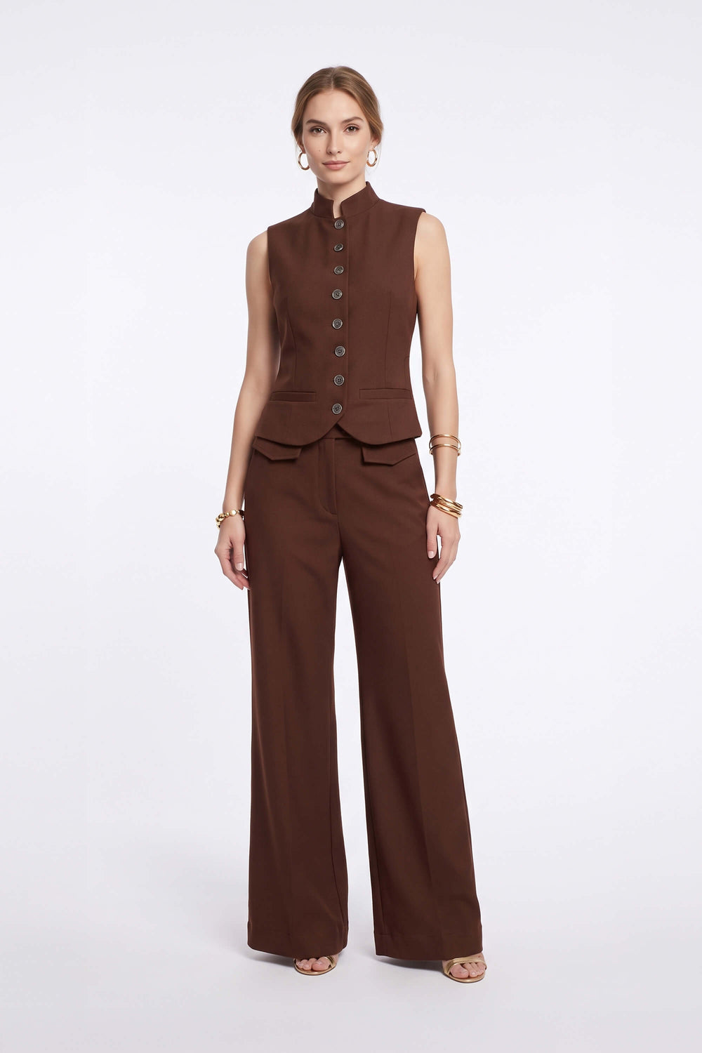 Victoria High-Neck Tailored Chaleco 501555 CAF