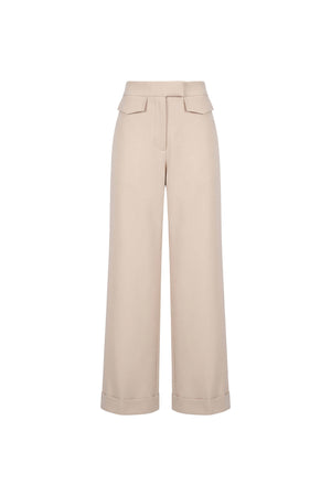 Amalia High-Waist Flap Wide-Leg Pantalón 532138 MAZ