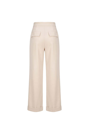 Amalia High-Waist Flap Wide-Leg Pantalón 532138 MAZ