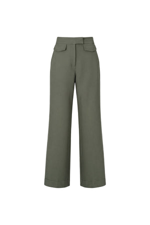 Valeria High-Waist Flap Wide-Leg Pantalón  532138 OLI
