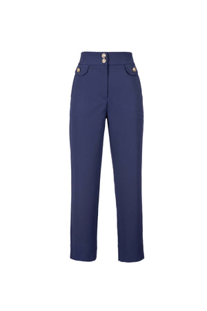 Alexa High-Waist Button Straight Pants 532163 MAR