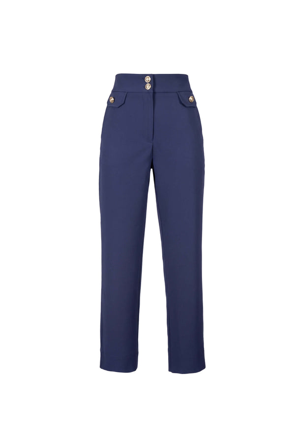 Alexa High-Waist Button Straight Pants 532163 MAR