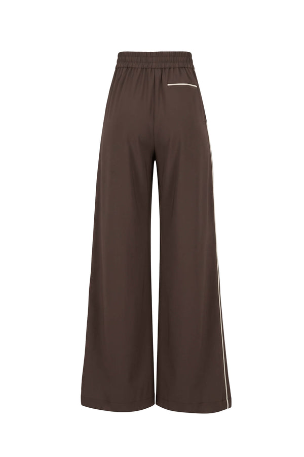 Elena Side-Piped High-Waist Wide-Leg Pantalón 532165 CAF