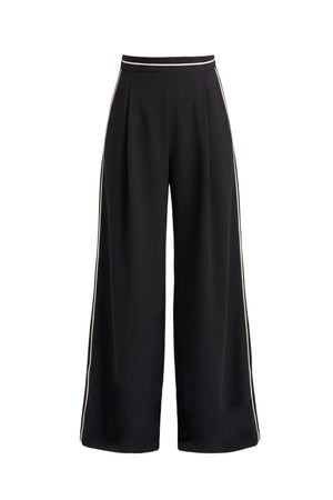 Martina Side-Piped High-Waist Wide-Leg Pantalón 532165 NEG
