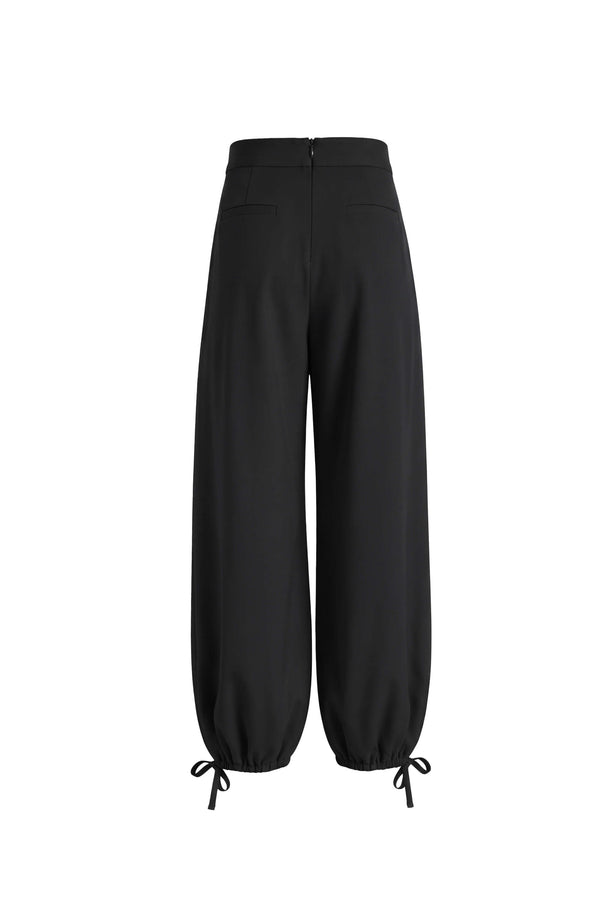 Cassandra Contrast Waistband Drawstring Balloon Pantalón 532182 NEG