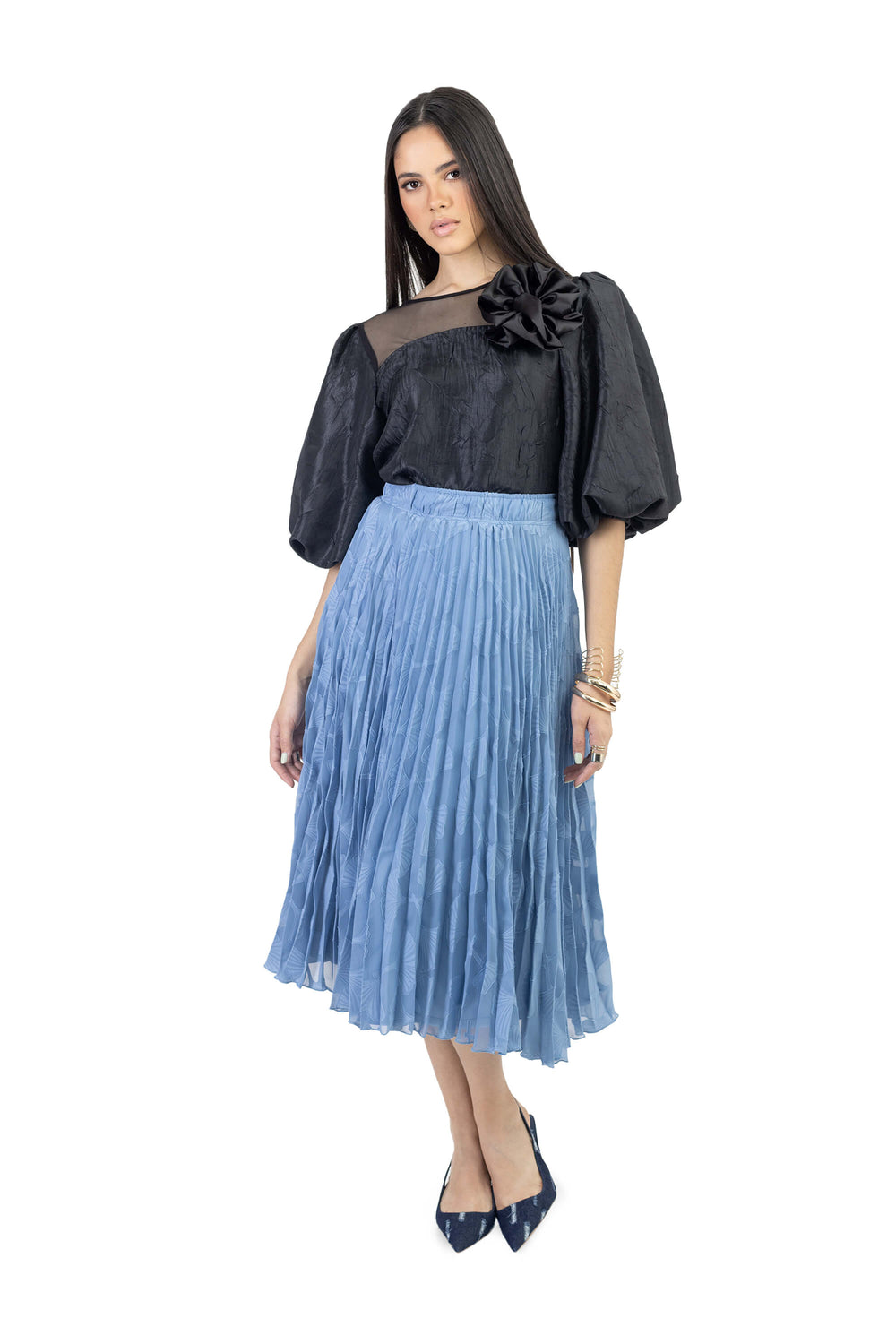 Elisa Floral Pleated Falda