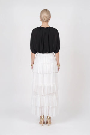 Inés Keyhole Cape Cropped Blusa 850160 NEG