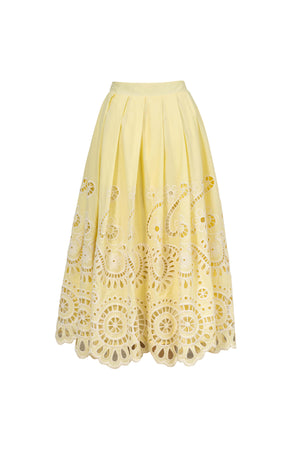 Isabella Eyelet Embroidered Midi Skirt
