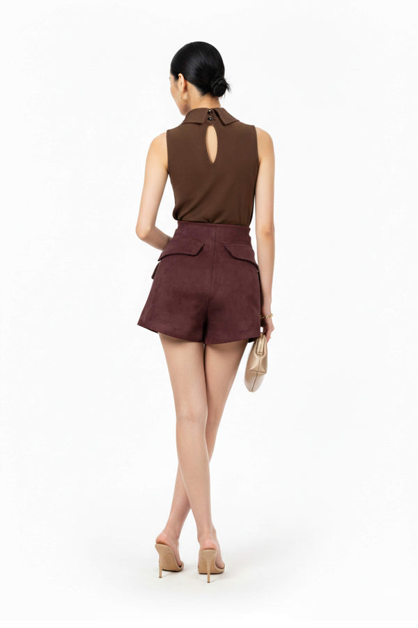 Gala Belted Flap Pocket High-Waist Shorts  731107 CIR